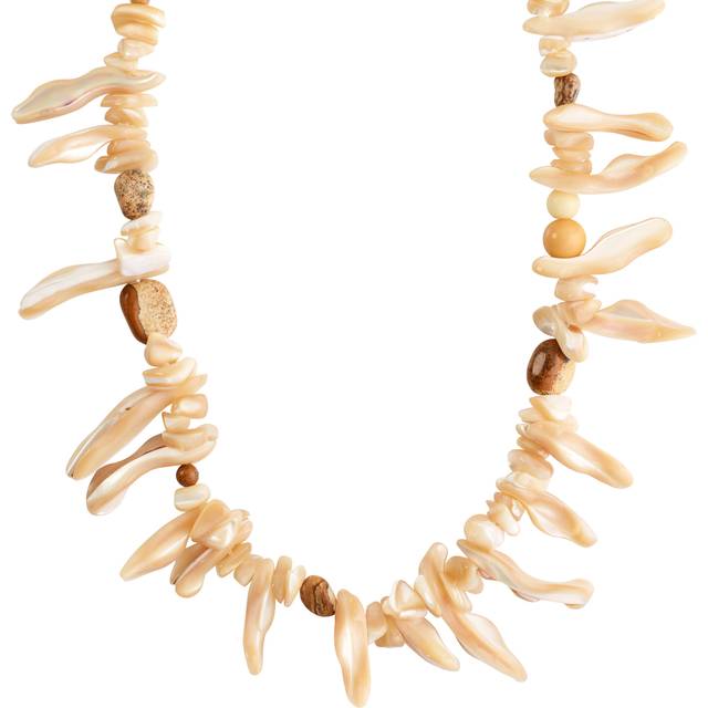 Pilgrim LIGHT seashell necklace brown/gold-plated, Gold, Women
