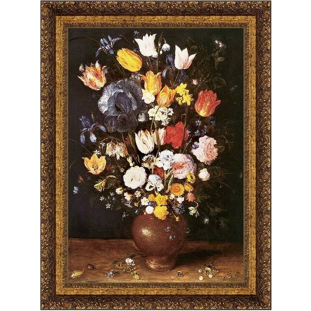 Bouquet Of Flowers Framed Canvas Replica Painting: Small