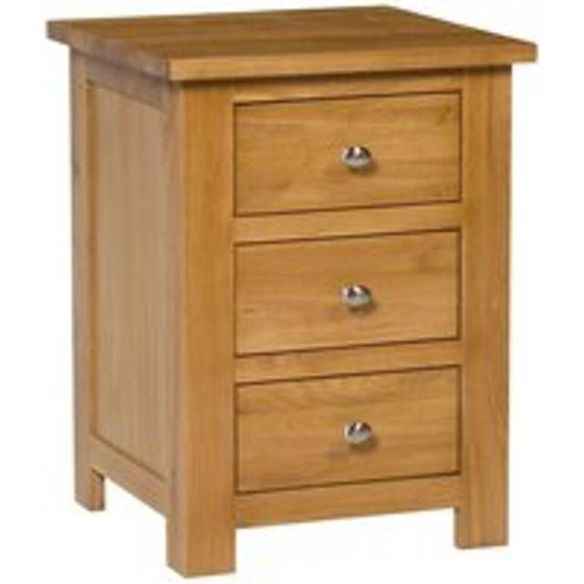 Hallowood Furniture - Waverly Oak Bedside Table with Chest of Drawers, Light Oak Side Table, Nightstand with Drawers, Wooden Bedside Table for