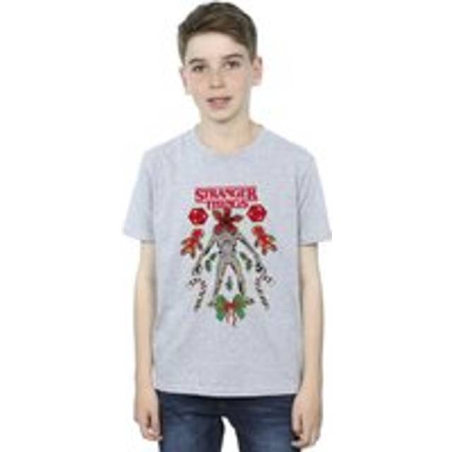 Stranger Things Christmas Demogorgon T-Shirt - Grey - 7-8 Years