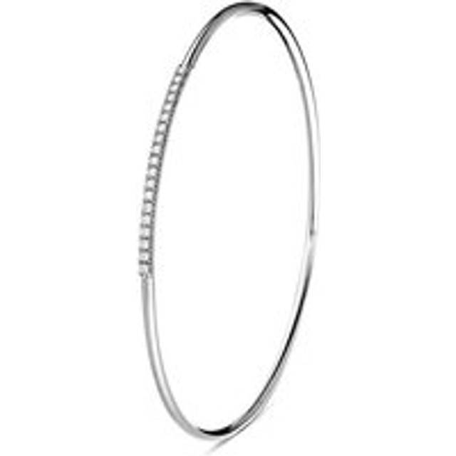 18ct White Gold 0.24ct Diamond Inline Slim Bangle