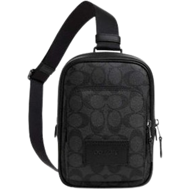 Coach Mens Track Pack 14 in Signature Bag - Charcoal - One Size