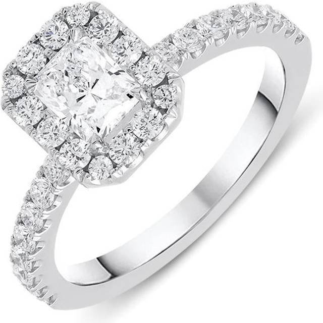 18ct White Gold 1.05ct Diamond Halo Ring