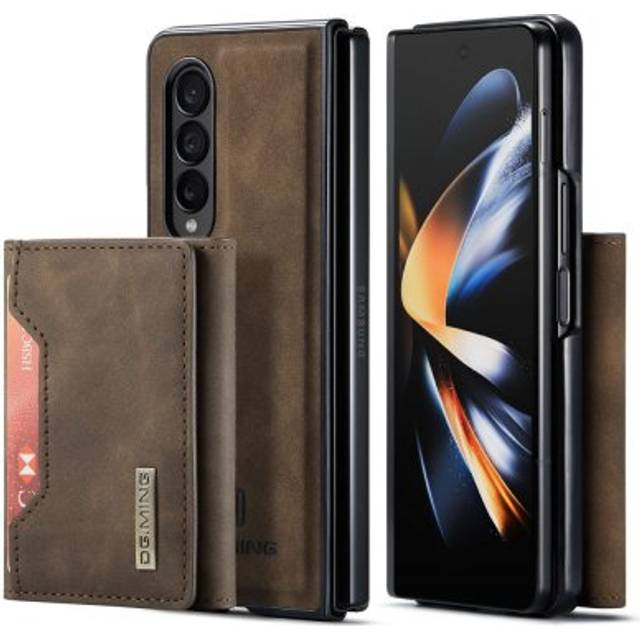 DG.MING 2 in 1 Magnetic Card Slot Case Samsung Galaxy Z Fold 4 Brown