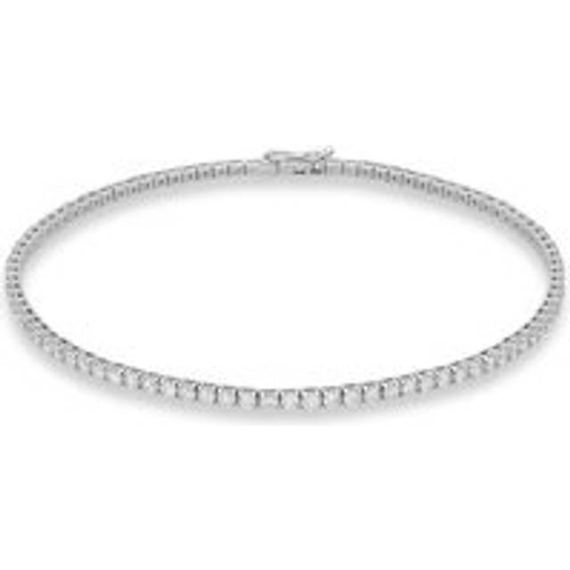 18ct White Gold 2.45ct Diamond Claw Set Tennis Bracelet - White Gold