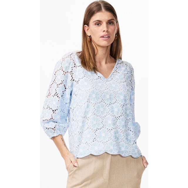 Y.A.S - Blus yasBeauty 3/4 Top S. - Blå