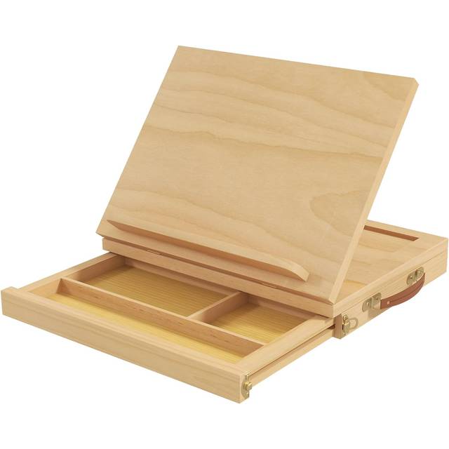 Vinsetto Wooden Table Easel Box, Adjustable Beechwood Table Box Easel W/ Storage Drawer, Portable Folding Artist Drawing & Sketching Board