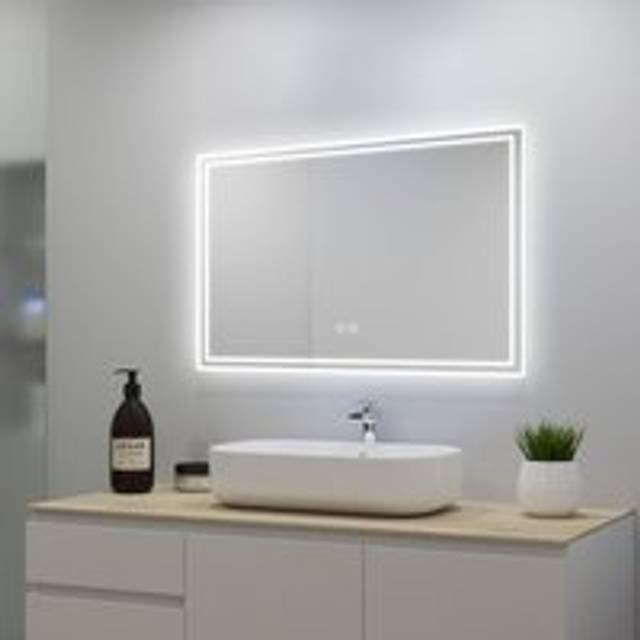 Anti-foggy Wall Mounted 1200 x 700mm Mirror, Frontlit led Illuminated Bathroom Mirror Bluetooth Audio Included
