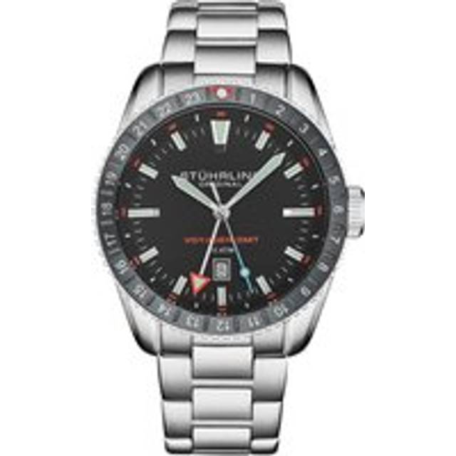 Voyager GMT Quartz GMT Diver Watch with Stainless Steel Bracelet - Blue - One Size