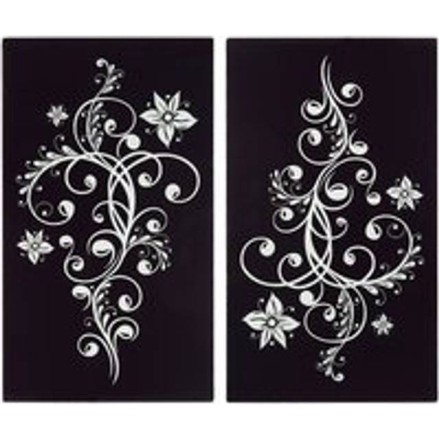 Set of 2 glass chopping cutting board induction ceramic hob cover worktop saver