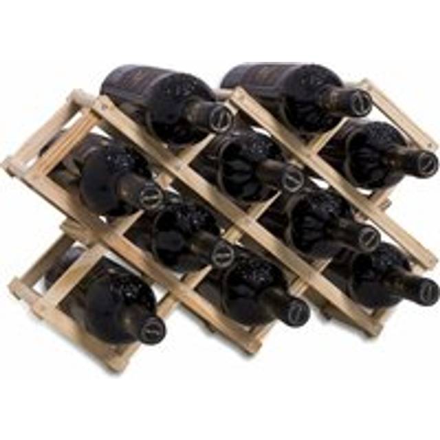 Alwaysh - Wooden Stackable Wine Rack Hold 10 Bottles,Rhombus Log,Handmade 3 Tier Wine Rack,Bottle Rack for Bar Counter,Living Room,Kitchen