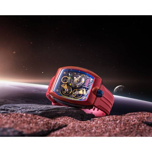 Nubeo Space Viking Mens Automatic Radar Red Watch NB-6064-04 - One Size