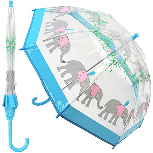 KAV Kids Transparent School Umbrella Boys and Girls-Design Parasol (Elephant)