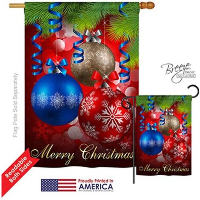 Breeze Decor 14083 Christmas Ornaments 2-Sided Vertical Impression House Flag - 28 x 40 in.