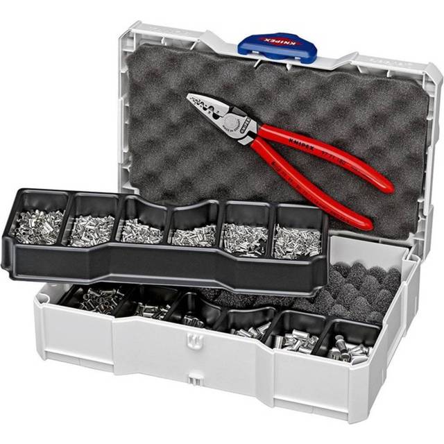 Aderendhülsensortiment 1401tlg.0,75-25mm², Crimpzange im Systainer KNIPEX