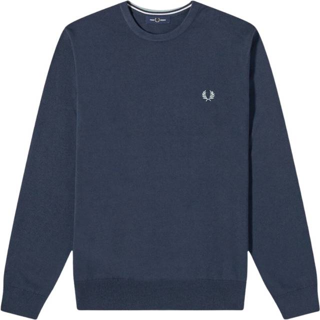 Fred Perry Mens Classic V-Neck Shaded Navy Blue Jumper Wool - Size X-Small