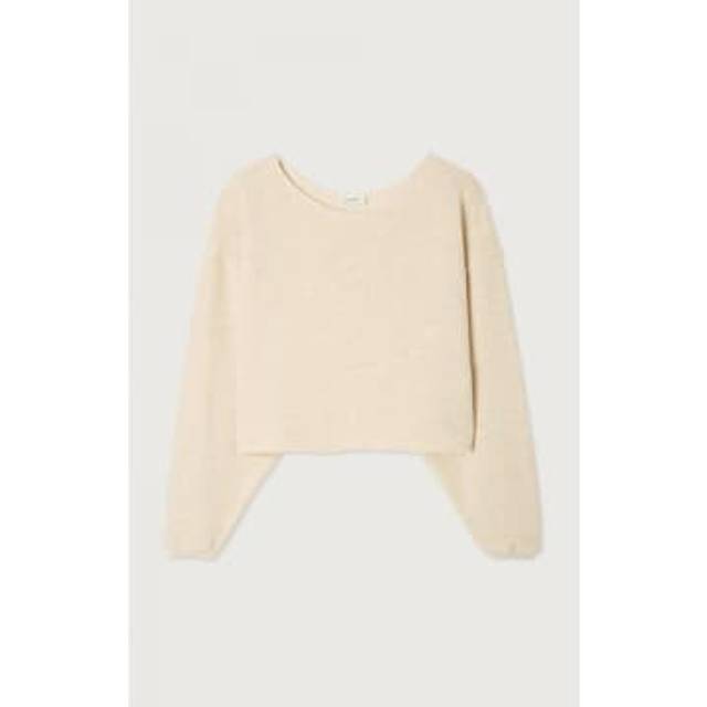 Itonay Boat Neck Sweatshirt in Organic Cotton/Linen - Ecru Marl