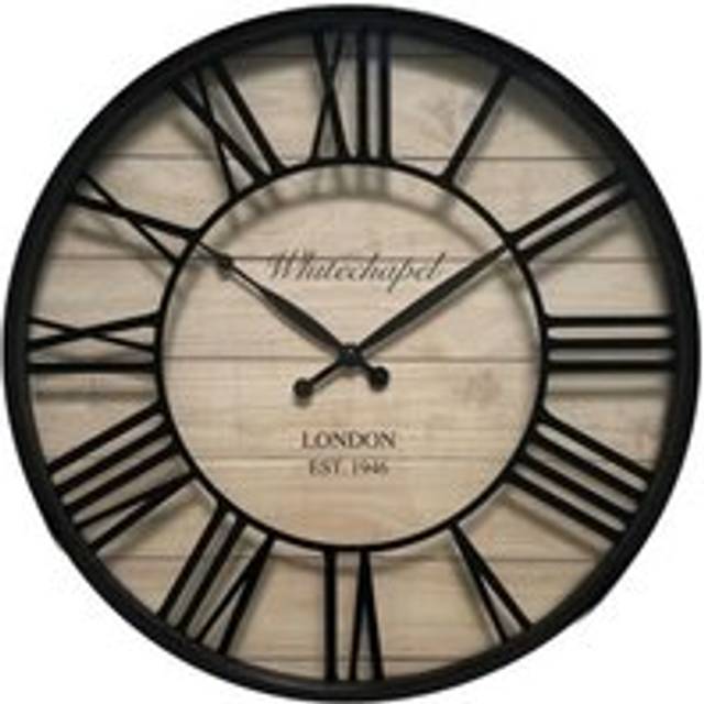 40.5cm Black & wood Effect Clock
