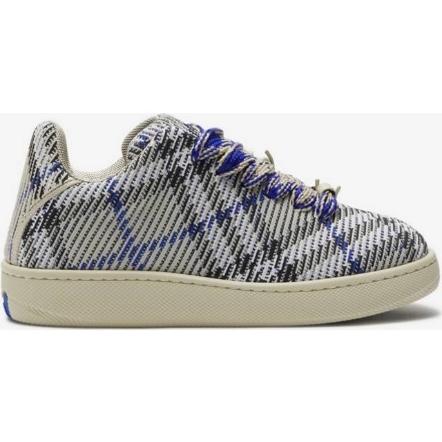 Burberry Beige Check Knit Box Sneakers - Lichen Ip Check - IT 39