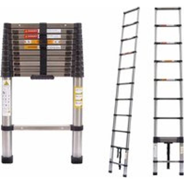 3.2M Telescopic Ladder 10.5FT Multi-Purpose Stainless Steel Telescoping Ladder Extendable Portable Sturdy Loft Ladder with EN131 & ce Standard for