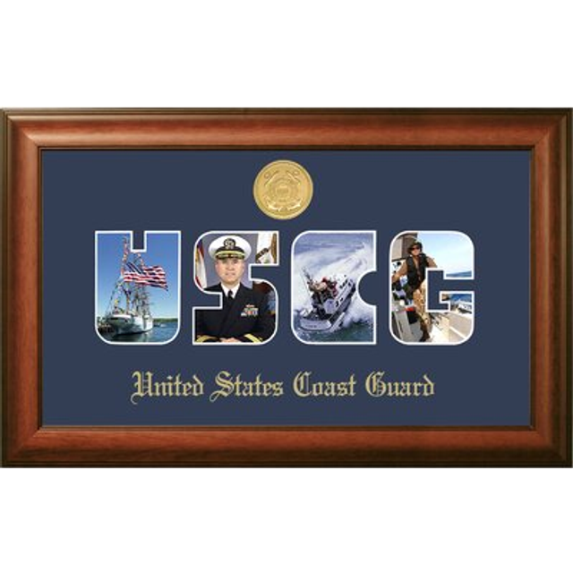 Campus Images CGSSW002S Patriot Frames Coast Guard Collage Photo Satin Walnut Frame with Gold Medallion