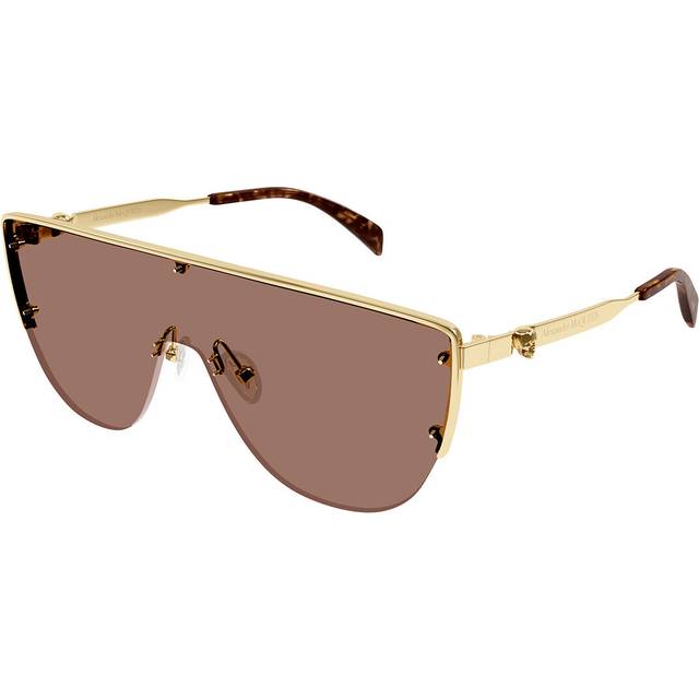 Alexander McQueen Man AM0457S 002 Sunglasses Metal Gold Brown Mask