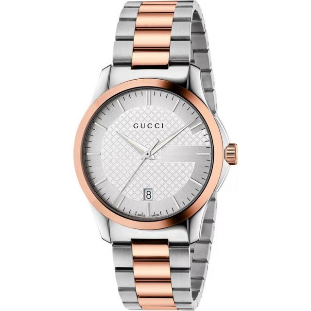 Gucci YA126447 Unisex Watch - Silver & Rose Gold Stainless Steel - One Size