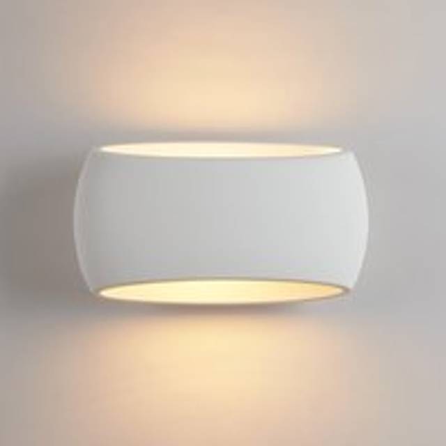 Harper Living Wall Lights,  Indoor Wall Sconce Lamp With White Oval Ceramic Shade, Plaster Wall Light For Bedroom, Living Room - One Size