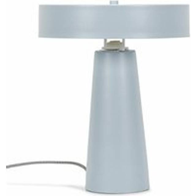 Remi Compact Size Blue Metal Bedside Table Lamp with Lampshade Bedroom Light