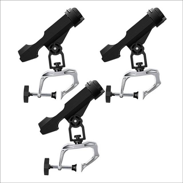 3 Pcs Fishing Boat Rods Holder 360 Degree Adjustable Folding Fishing Pole Holders Stand for Kayak Canoe Dock