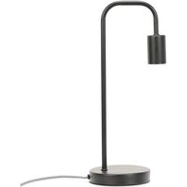 Industrial Style Black Metal Curved Stem Bedside Table Lamp Light