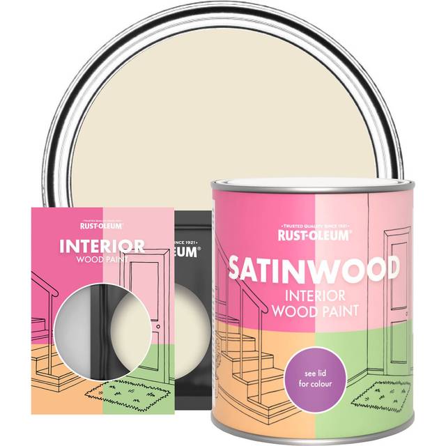Rust-Oleum Interior Wood Paint, Satinwood - Quarry Lime - 10ml - White