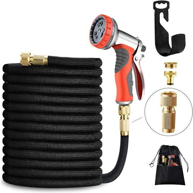 UPGRADED Expandable Hose 150FT 45M Garden Hose with Double Latex Core Hose Pipe Solid Brass Fittings
