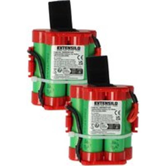 Extensilo - 2x Battery compatible with Husqvarna Automower 105 2017, 105 2016, 105 2019, 105 2018, 305 2011, 305, 105 Lawnmower (3000mAh, 18 v,