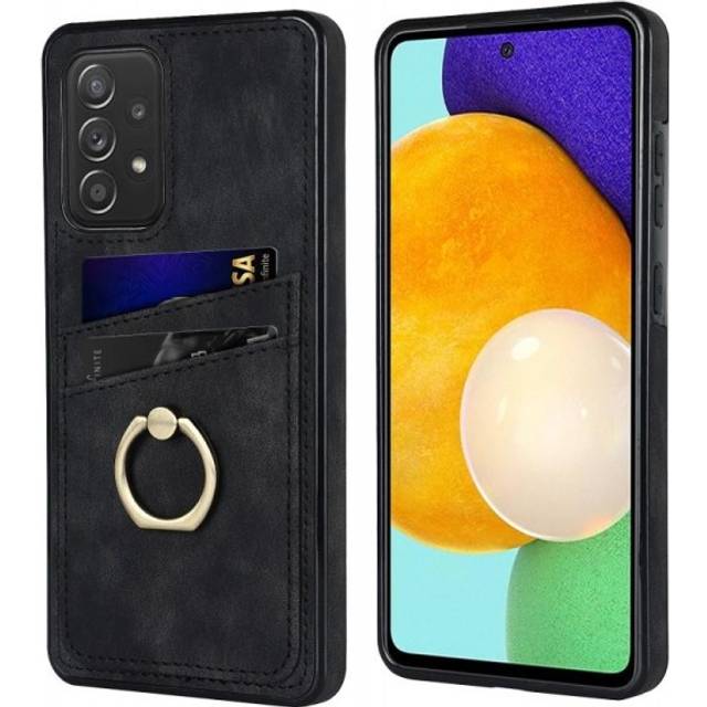 Samsung A52 4G/5G Mobilskal med Korthållare Retro V4 - Vinröd