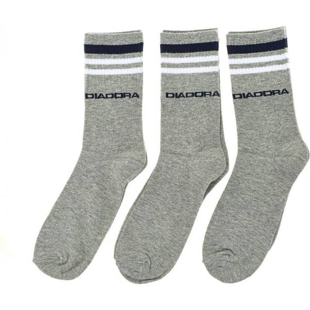 Diadora Pack-3 High Top Sports Socks D9090 unisex - Grey - Size UK 2.5-5