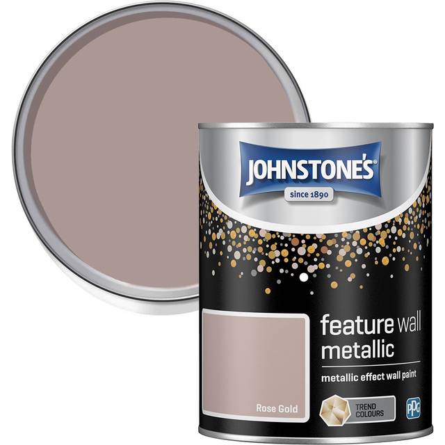 Johnstone's Feature Wall Rose Gold Metallic Paint 1.25L - Johnstone's Paint - Pink