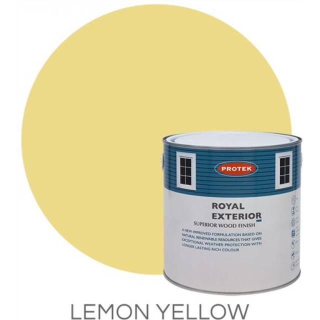 Protek Royal Exterior Paint, Lemon Yellow 2.5L, Exterior Wood Paint, Paints, Garden Furniture Paint, Cladding Coatings, Summer H