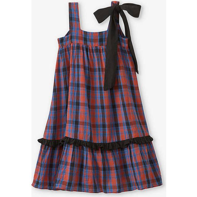 Caramel Girls Red/blue Tartan Kids Peony Cotton Dress 3-12 Years 4 - RED/BLUE TARTAN