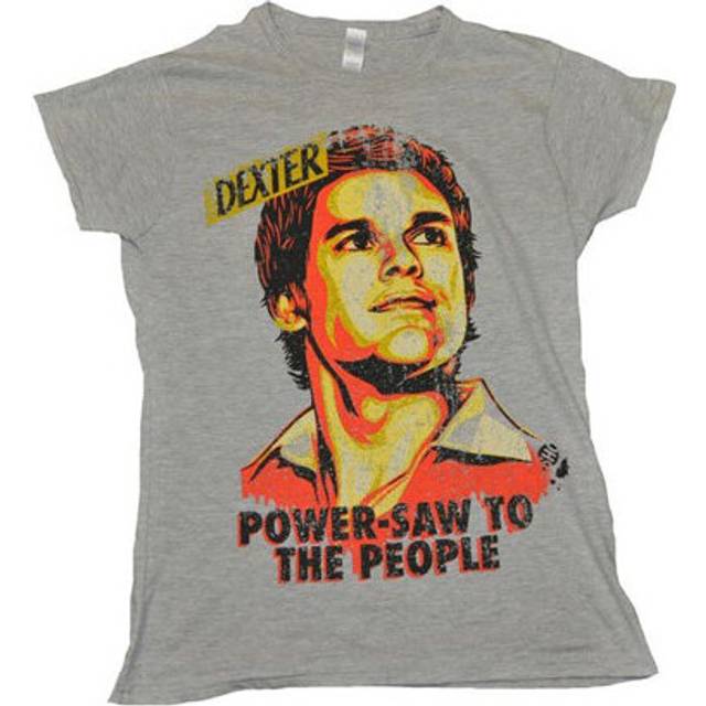 (2XL) Dexter Power-Saw Grey Marle Female T-Shirt