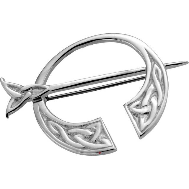 Pennannular Brooch Sterling Silver Celtic Interlace Swivel Pin 30mm