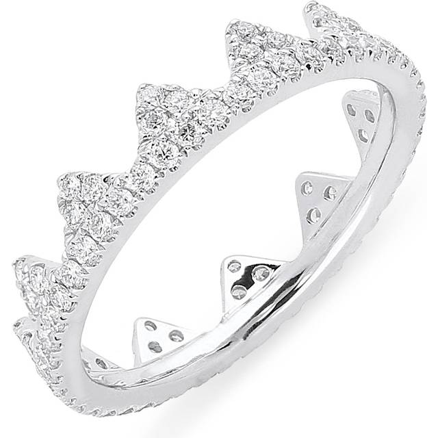 18ct White Gold 0.64ct Diamond Geometric Stacking Ring - White Gold