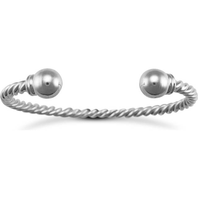 Jewelco London Silver twisted Torque Ladies Bangle Bracelet 4.5mm - ABG015