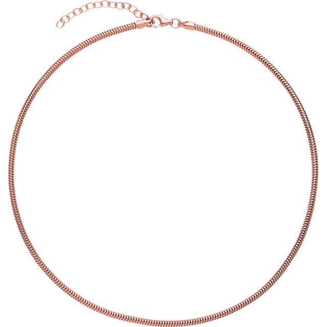 Rose silver jewelco london snake omega chain collarette necklace 2.5mm 14-16"