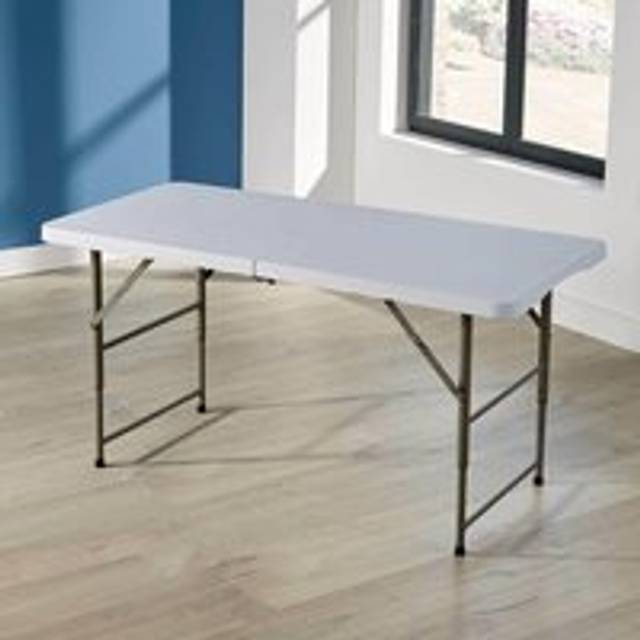 Home Source 4Ft Folding Trestle Table White - One Size