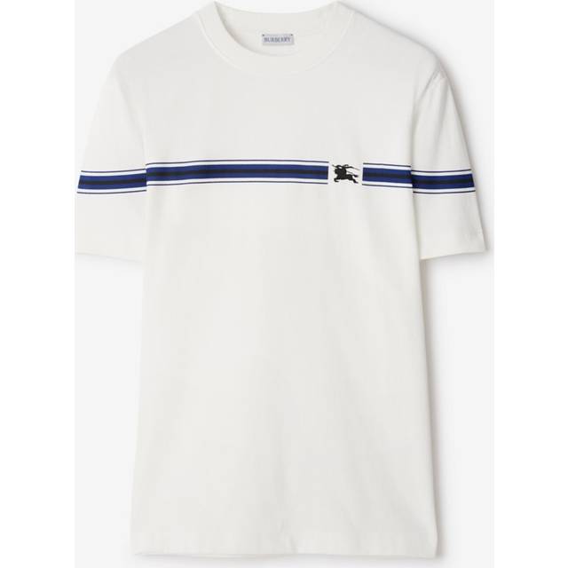Burberry Striped Equestrian Knight Logo T-Shirt in Black - Black / XL