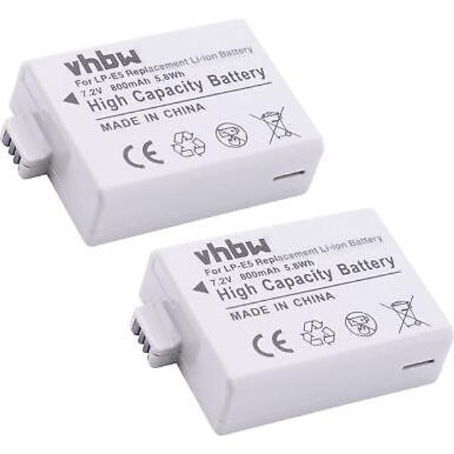 2x battery for canon digital rebel xsi 800mah