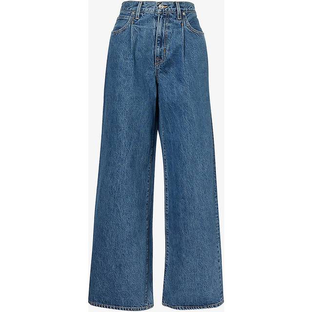 SLVRLAKE - Abby Pleated High-rise Wide-leg Jeans - Dark denim - Blue - 25