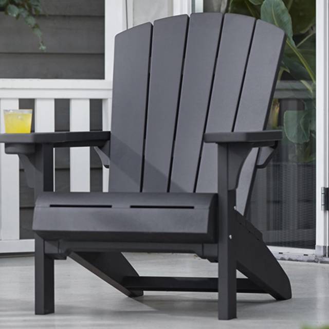 Keter Alpine Adirondack Graphite Grey Garden Chair - Pack of 2 - Grey Graphite