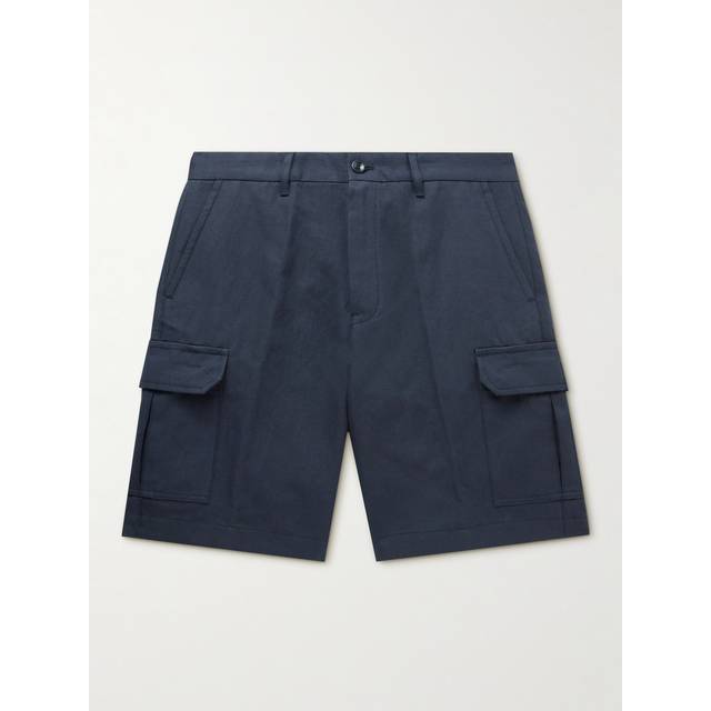 Loro Piana - Straight-Leg Cotton and Linen-Blend Cargo Shorts - Men - Blue - IT 60